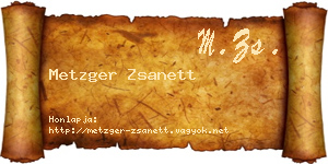 Metzger Zsanett névjegykártya